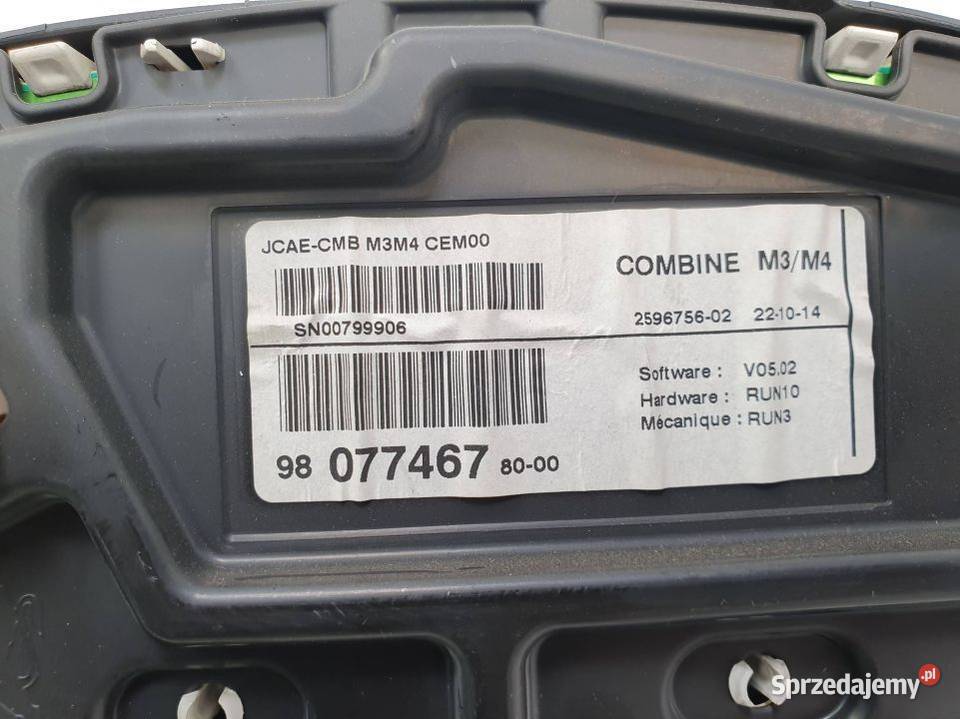 LICZNIK ZEGAR CITROEN C ELYSEE 9807746780 Lipno
