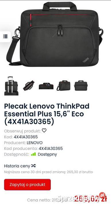 Torby ThinkPad Essential Plus 156inch Toploud Akcesoria (Laptop/PC) Kuźnia Raciborska