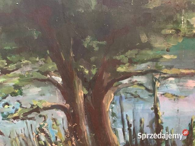 Obraz pejzaż drzewo ok2006 polska malarka na Częstochowa