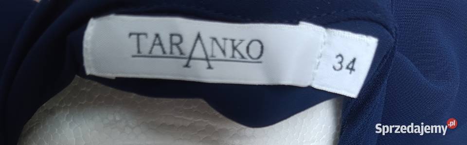 Elegancka granatowa sukienka bez rękawów Taranko niebieski