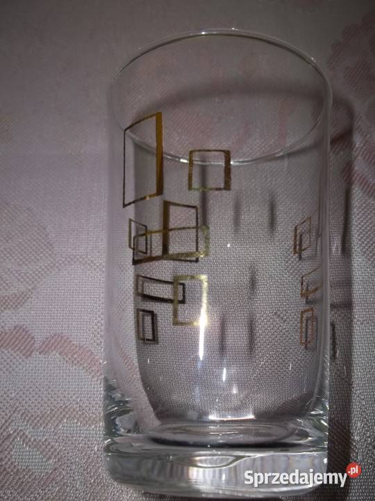 Szklanka literatka z złotymi zdobieniami Łódź sprzedam
