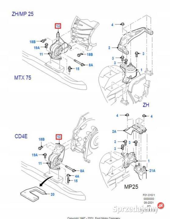 ŁAPA SILNIKA PRZÓD FORD MONDEO MK1 18 25 D