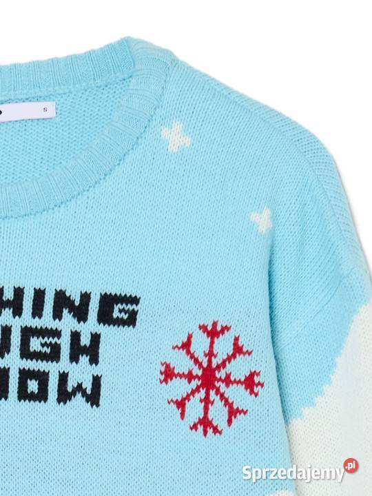 Cropp Świąteczny sweter z jamnikiem sweter Wkładane przez głowę mazowieckie Warszawa