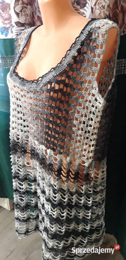 Letnia sykuenja robiona szydeljiem bez rękawa lubelskie Zamość