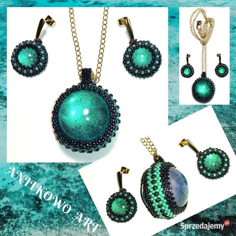 MORSKI WISIOREK KULKA Z KOLCZYKAMI Z ŻYWICĄ