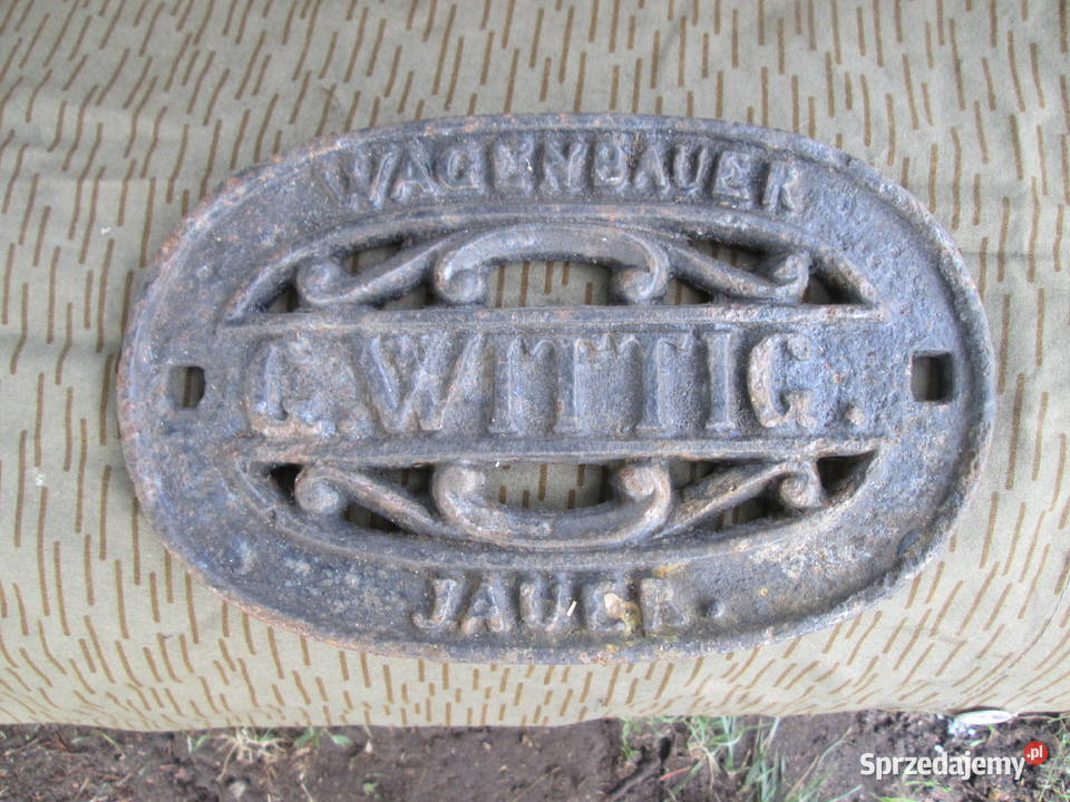 Szyld żeliwny WAGENBAUER GWITTIG JAUER Jawor