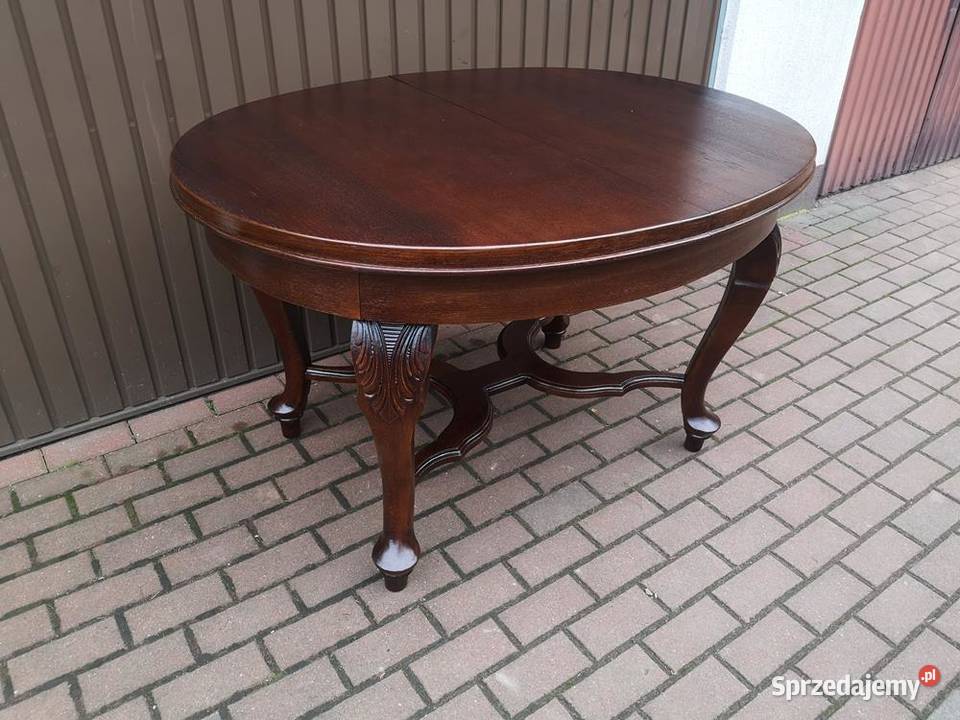 Stół Dębowy Owalny Dębowy Zgrabny Stary Antyk Swarzędz sprzedam