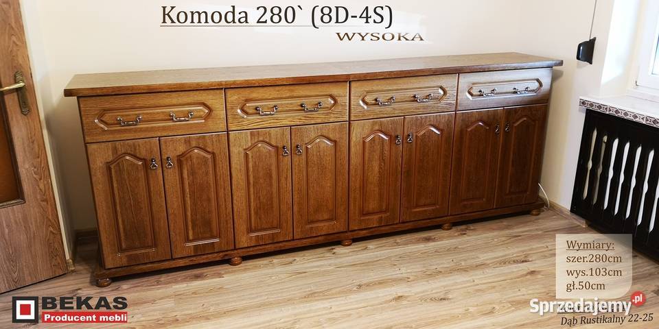 Śliczna Komoda 180 Prosta 4D1S Dąb Naturalny sprzedam