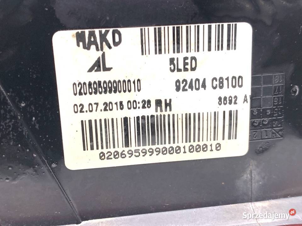 LAMPA TYŁ PRAWA WEWNĘTRZNA HYUNDAI i20 II osobowe