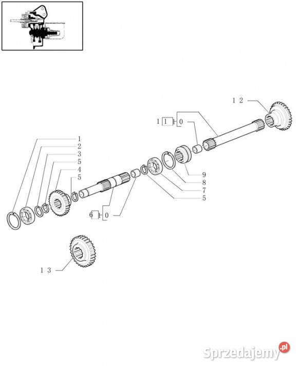 Holland T6010 Wałek 24t 19t 183mm l 47132560 Jastrzębniki