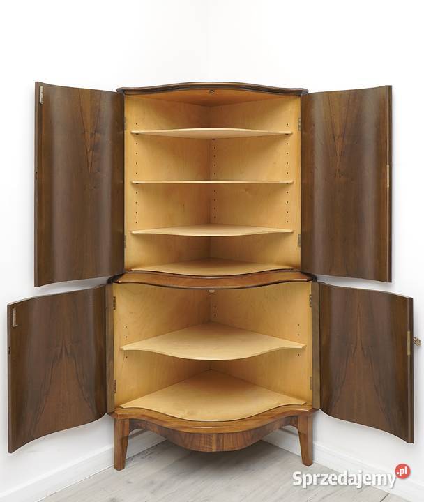 Antyczna narożna komoda z drewna orzechowego Jerka