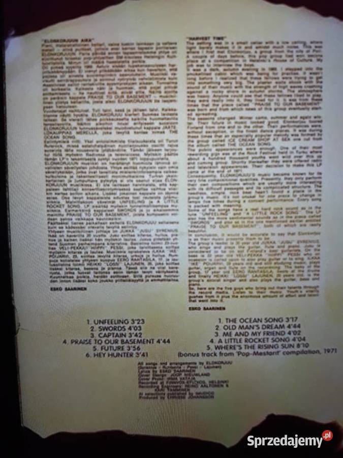Archiwum prog rocka ELONKORJUU Elonkorjuu 1971 podkarpackie Rzeszów sprzedam