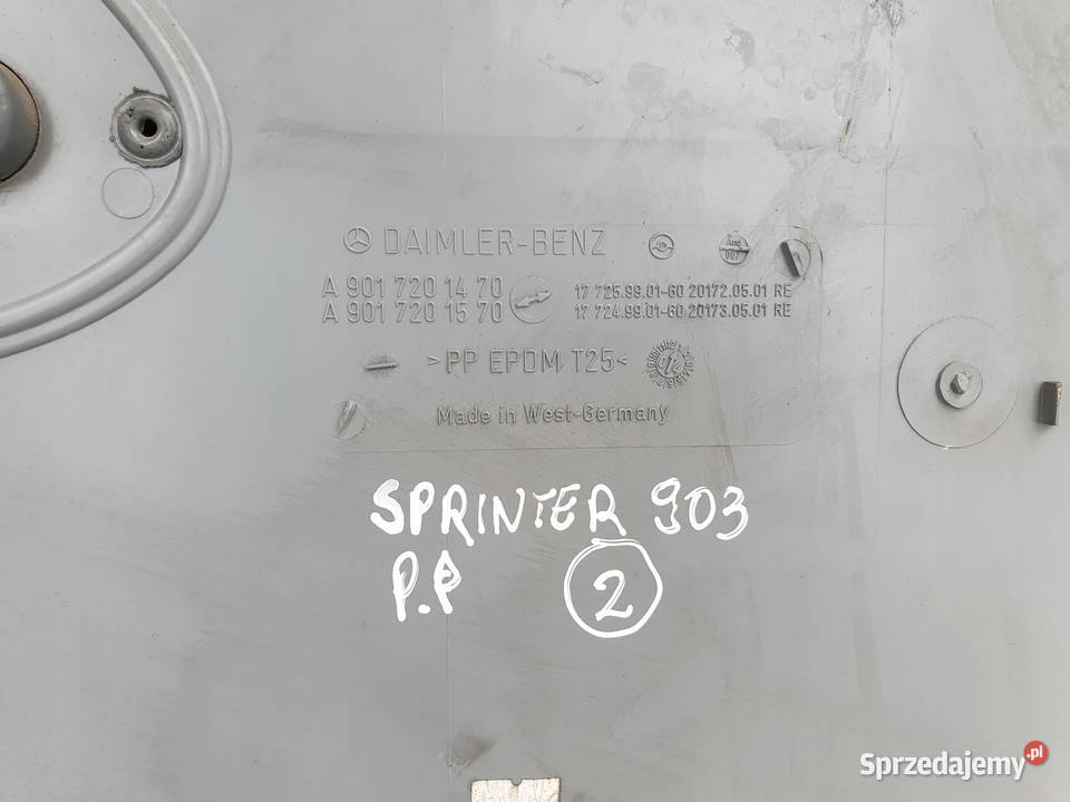 Mercedes Sprinter W903 0006r BOCZEK DRZWI PRAWY Rudka