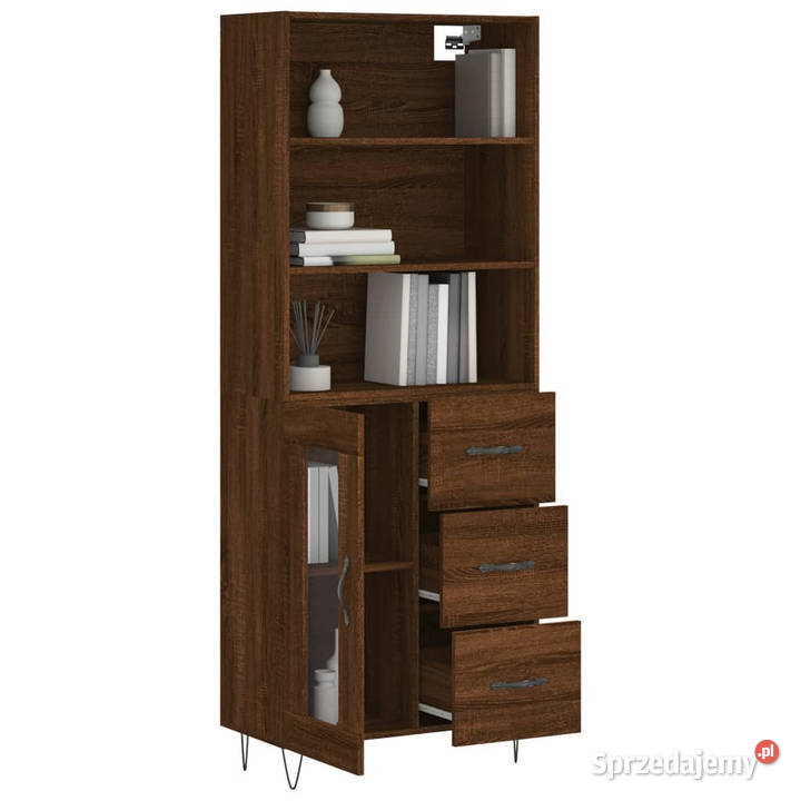 Witrynka brązowy dąb 695x34x180 materiał