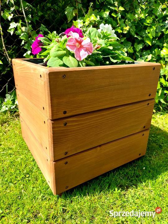 Donica drewniana ogrodowa Masywna 40x40x40 sprzedam