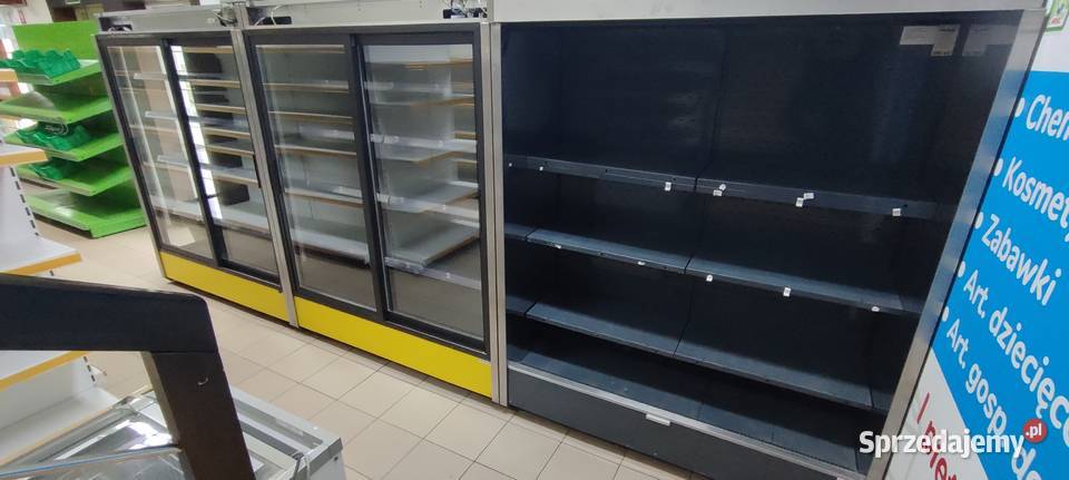 Wyposażenie sklepu spożywczego regały lodówki Połomia