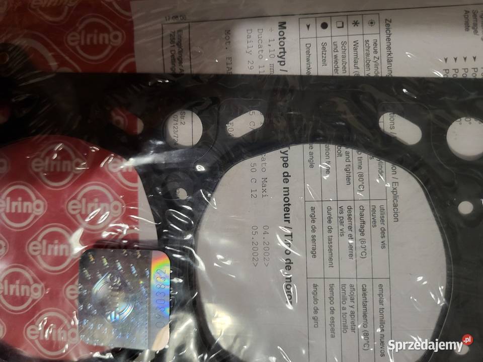 Uszczelka głowicymiski dukato Rok produkcji 2000 Wolsztyn