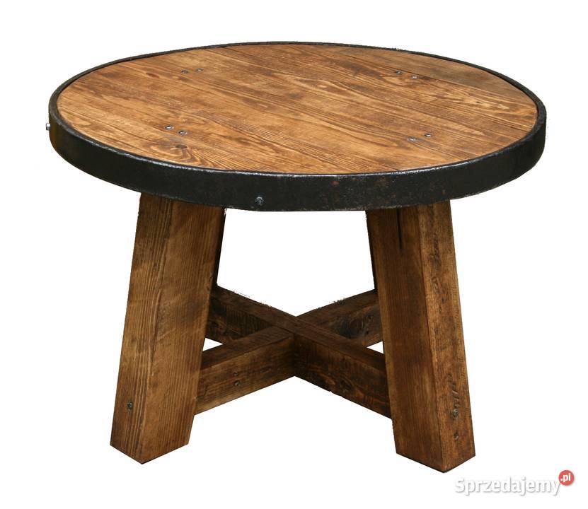 Stolik kawowy LOFT z szufladami na kółkach lite Mielec