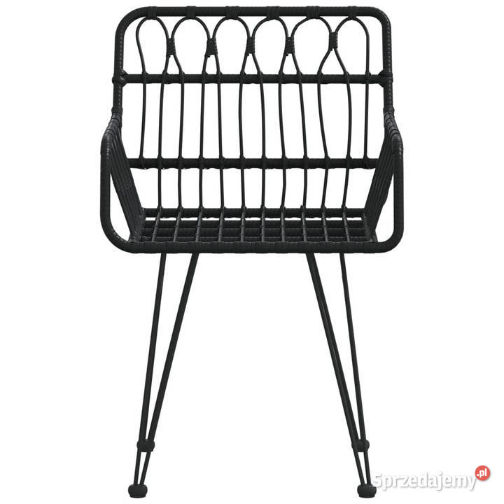 Krzesła ogrodowe 2 czarne 56x64x80 rattan PE