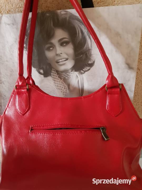 Torebka na ramię shopper do ręki modna czerwona Kielce