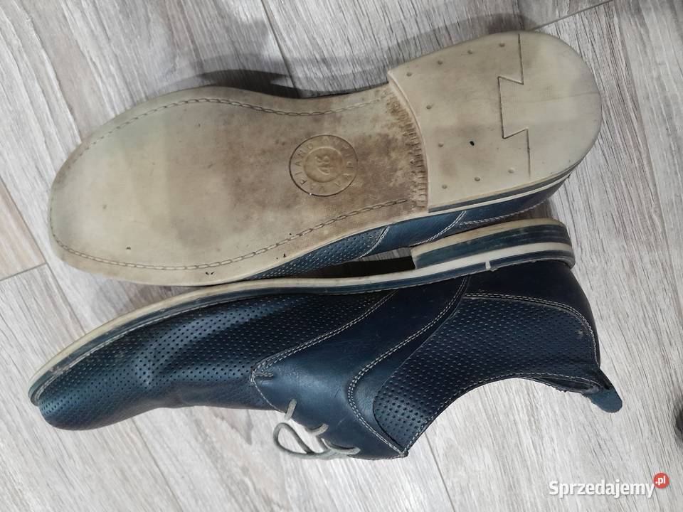 Buty półbuty Vapiano męskie granatowe skóra skóra