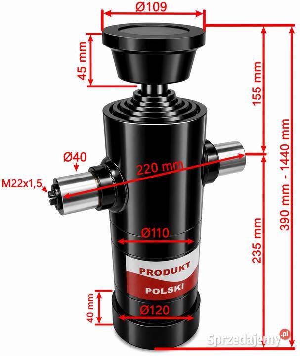 SIŁOWNIK HYDRAULICZNY WYWROTU PRZYCZEPY ST5 1050 Solec Kujawski