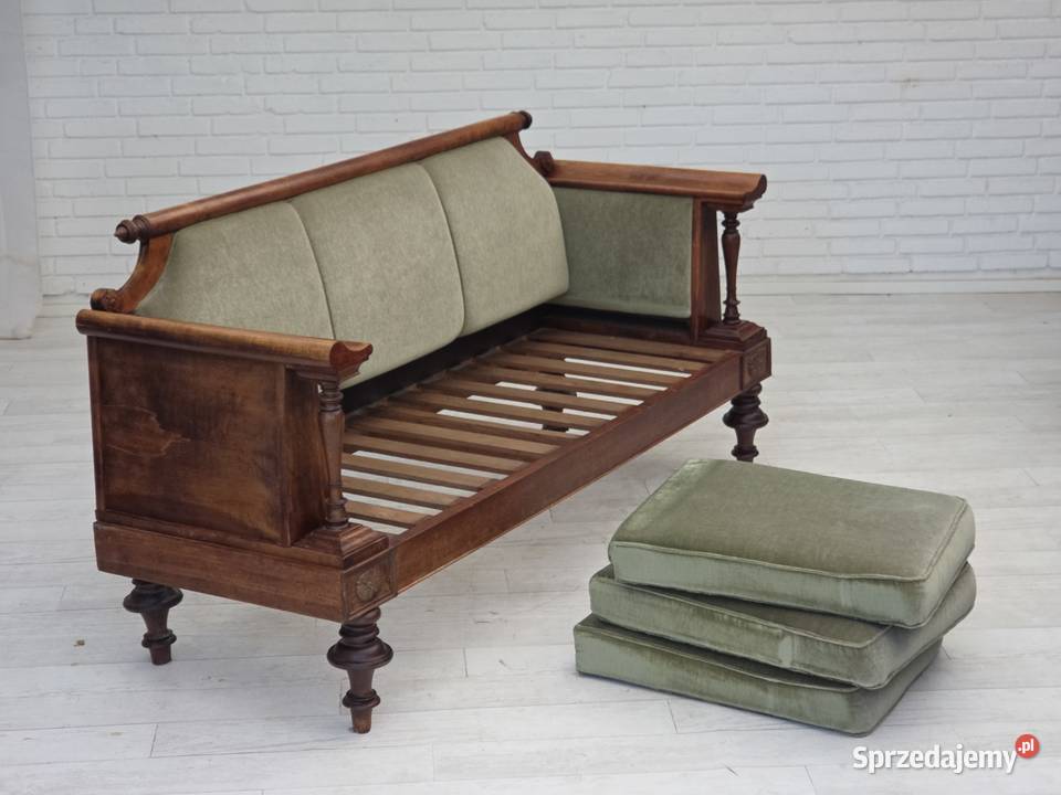 Duńska sofa lata 30 XX w welur drewno jesionowe sprzedam