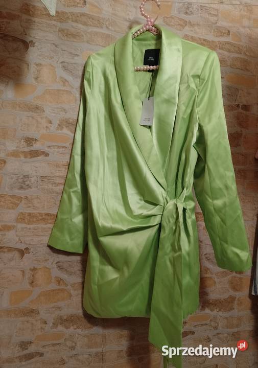 36S RIVER ISLAND Zielona marynarka z wiązaniem z Rozmiar 36(S) Marynarki i żakiety Kraków