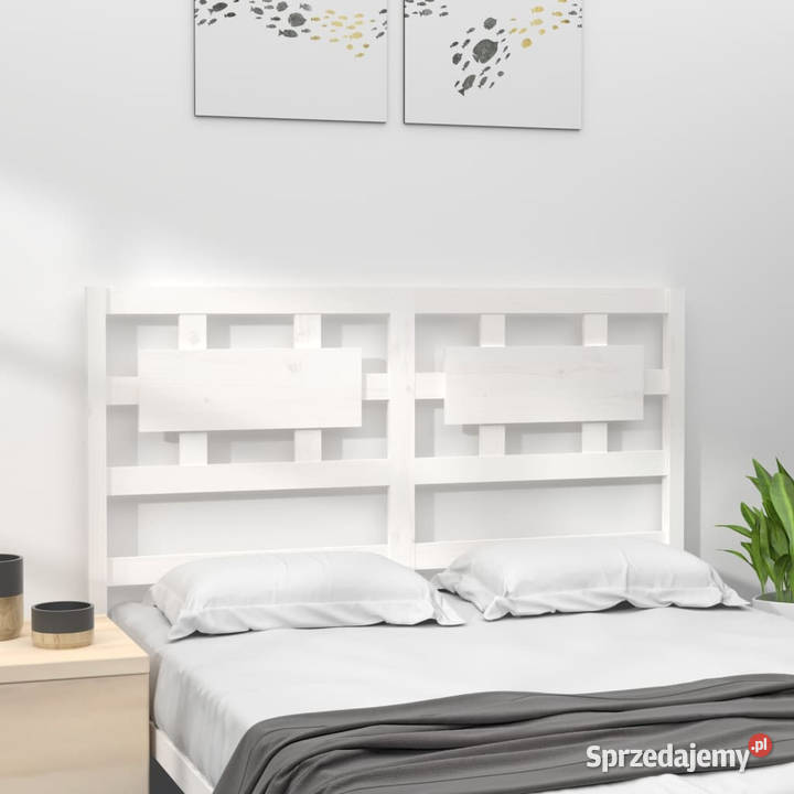 Wezgłowie łóżka białe 1855x4x100 lite drewno Warszawa