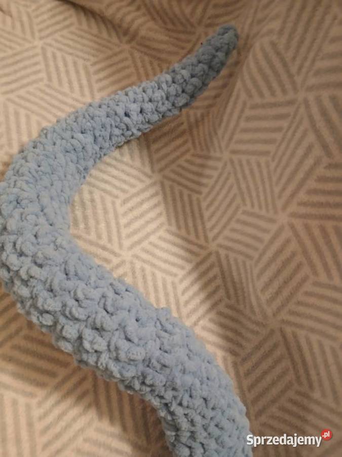 Pluszowy wąż na szydełku niebieski sprzedam