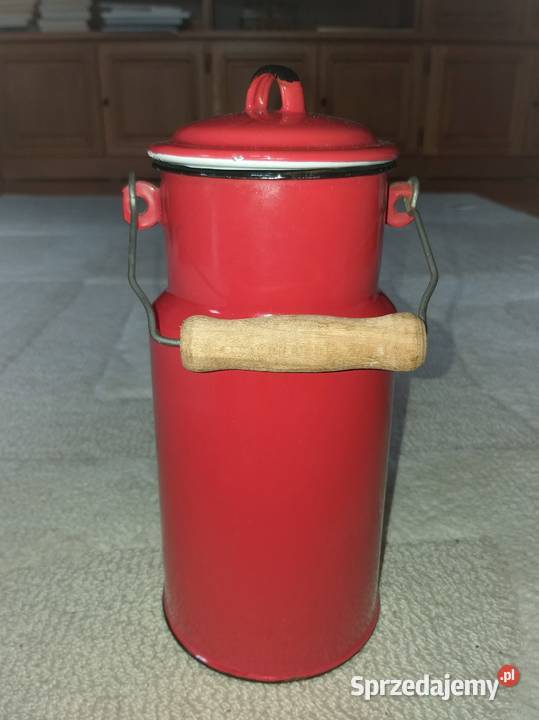 Emaliowana kankabańka na mleko z pokrywką Warszawa sprzedam