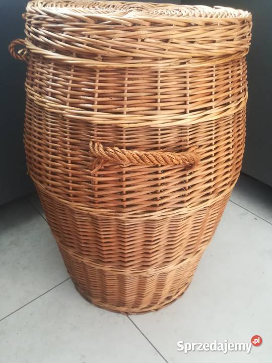Kosz wiklinowy z pokrywą duży Kąty Wrocławskie