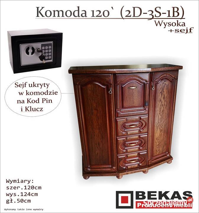 Stylowa Komoda 120 z Ukrytym Sejfem w Barku mazowieckie Warszawa