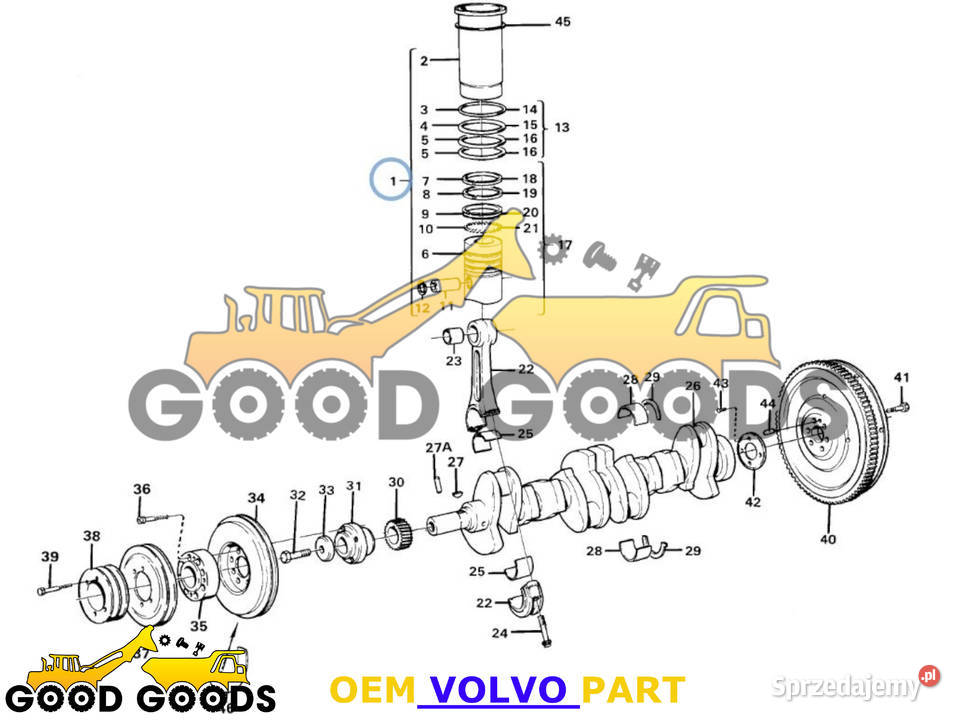 VOLVO TŁOK TULEJA 276900 3978531 3978530 276037 Motoryzacja Władysławów