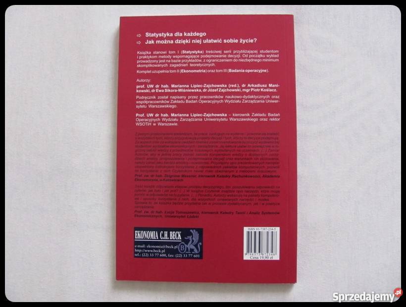 Wspomaganie procesów decyzyjnych t I statystyka Książki naukowe i popularnonaukowe mazowieckie Płock sprzedam