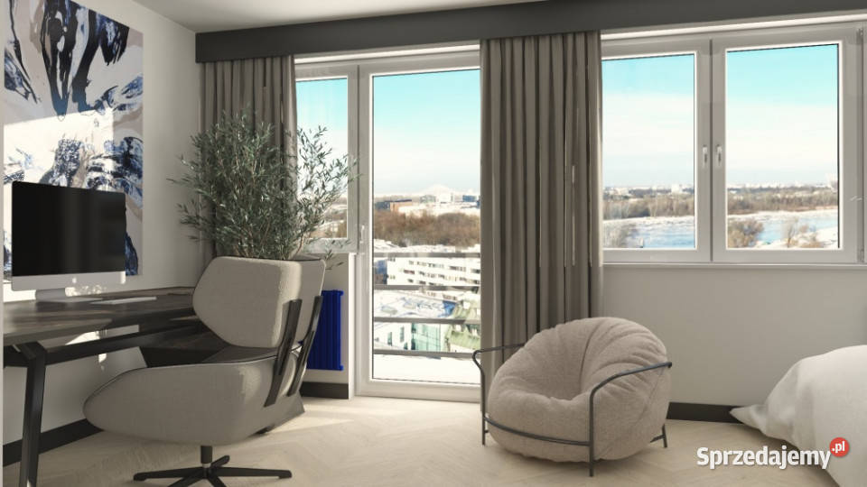 Wyjątkowy widok centrum Warszawy remoncie w 2024 balkon Sprzedaż Warszawa