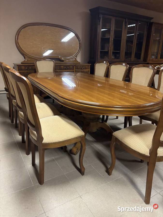 Włoski Stylowy Zestaw Stół 10 Krzeseł Meble Gorzów Wielkopolski