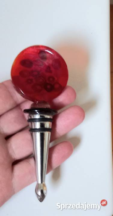 KOREK do wina szkło Murano stal nierdzewna nowy Poznań