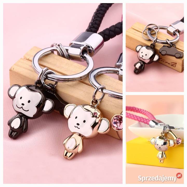 Skórzane breloki pary Małpki milesi Ełk