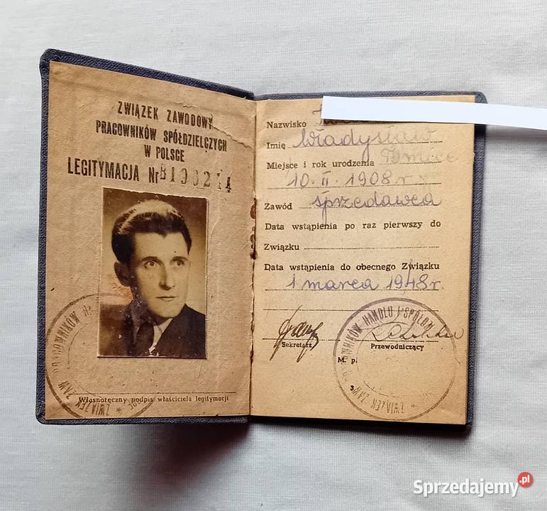 Legitymacja związkowa Związek Zawod Prac Koźminek