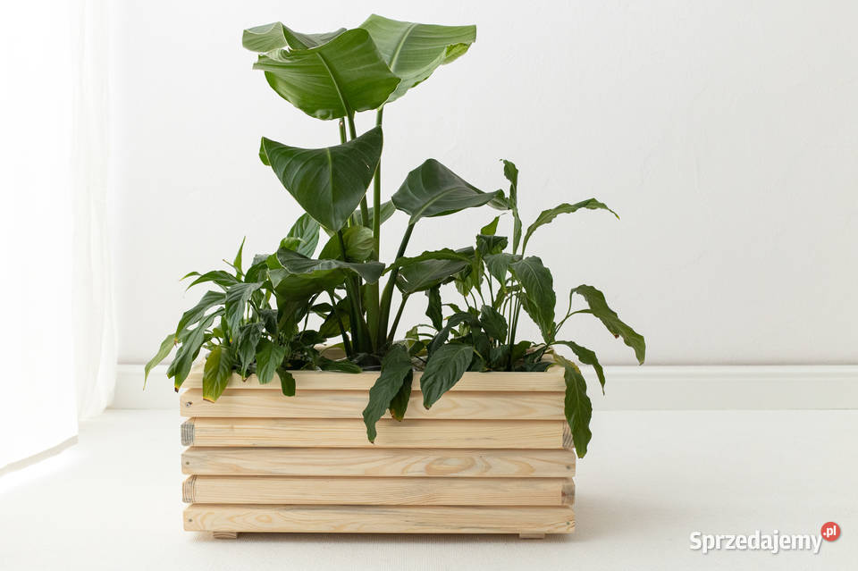 Donica drewniana prostokątna 3D donica ogrodowa Kalety