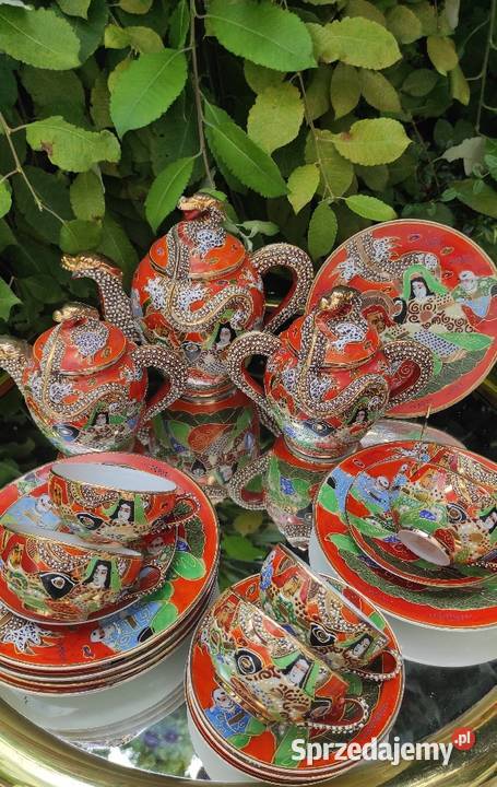 SATSUMA JAPONIA NIPPON 1920 1930 ZŁOCONY 24 K Porcelana i szkło Pabianice sprzedam