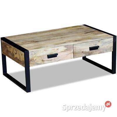 vidaXL Stolik kawowy z 2 szufladami lite drewno mazowieckie Warszawa