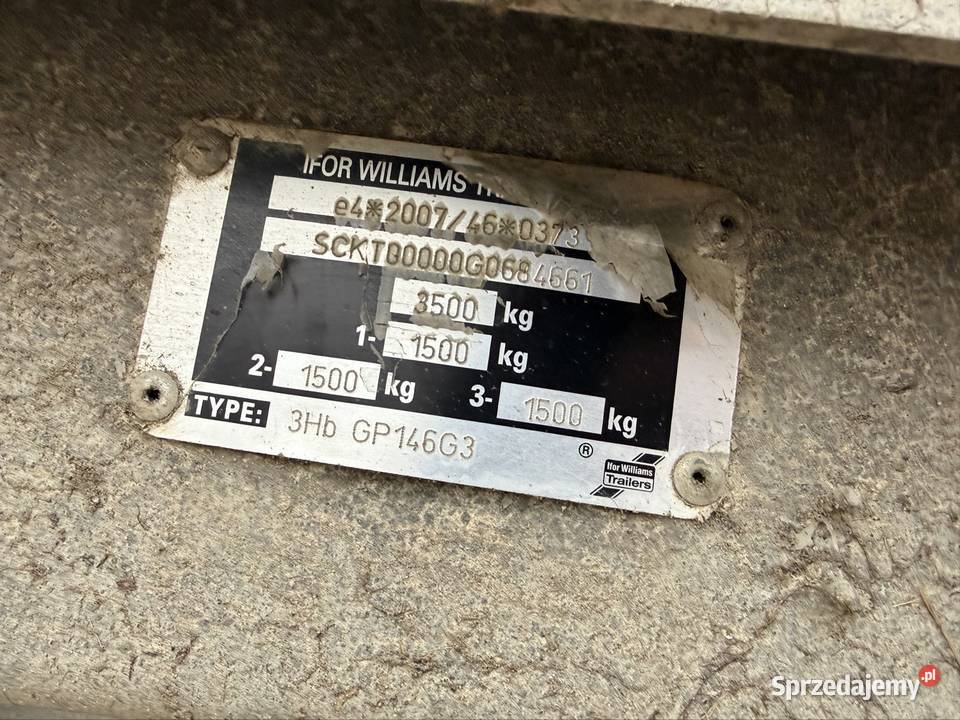 Ifor williams 3500 2016 r Solnica