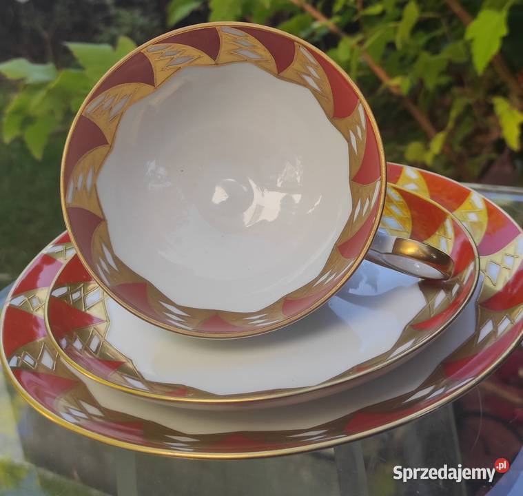 Wallendorf Goldrelief ANTYK zestaw śniadaniowy Porcelana i szkło sprzedam