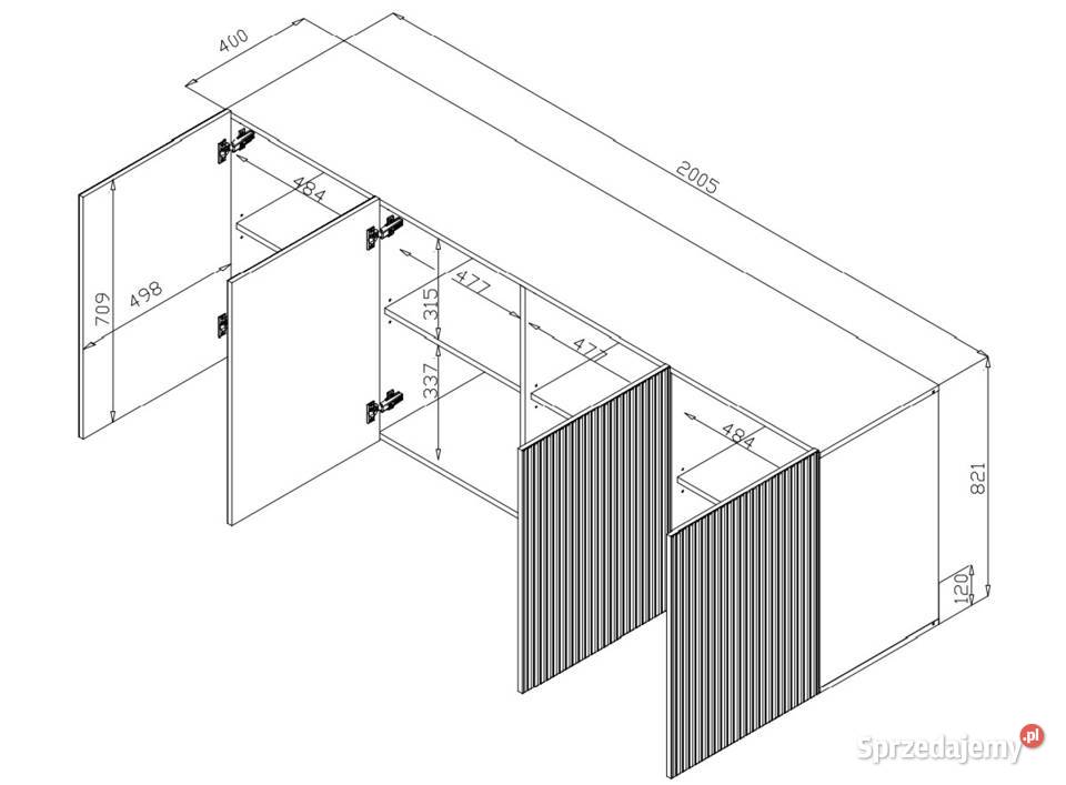 PAFOS komoda 200 biała czarna
