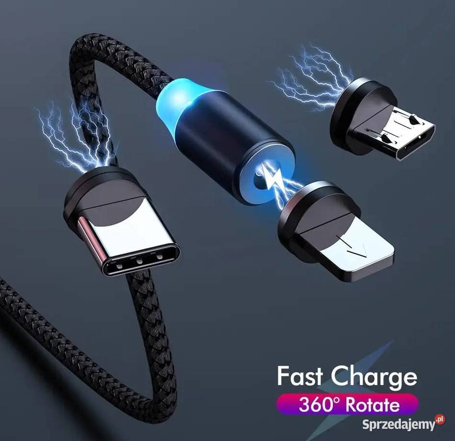 Kabel Przewód USB typ C Micro iPhone Magnetyczny Akcesoria i części Sieradz