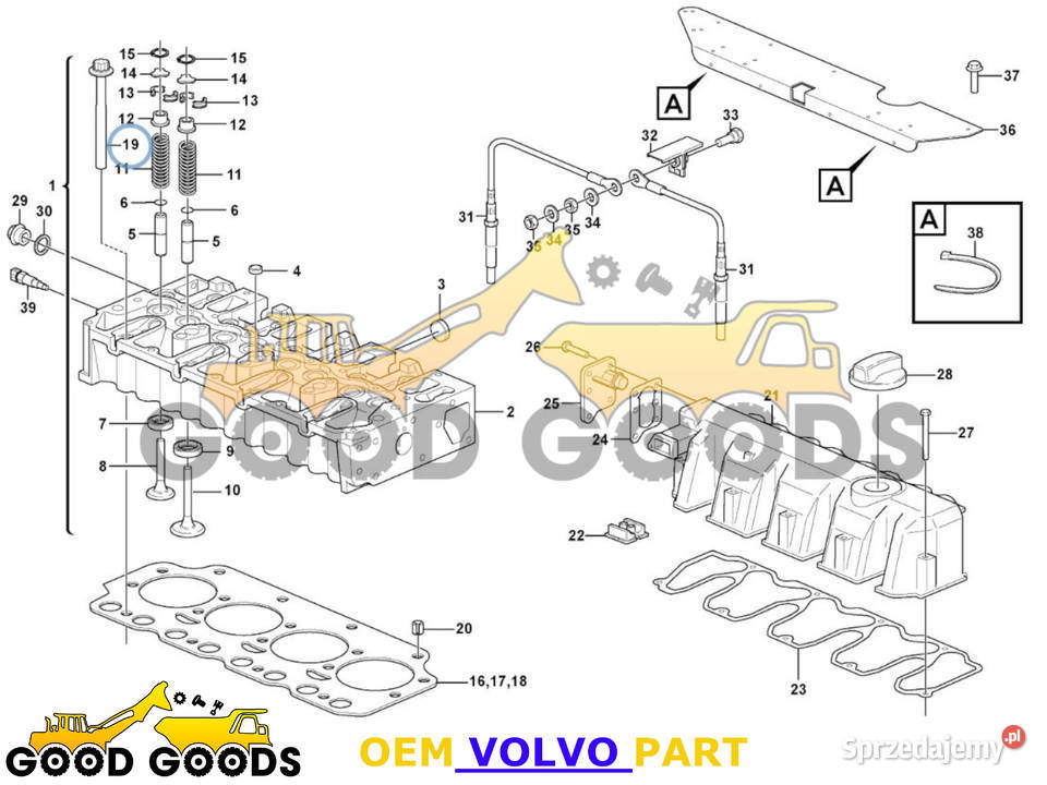 VOLVO ŚRUBY GŁOWICY D5D 11700334 ZESTAW 18 SZTUK mazowieckie Władysławów