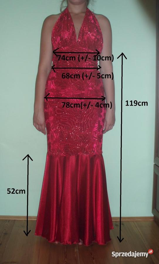 CZERWONA sukienka na wesele drużbowanie syrenka mazowieckie