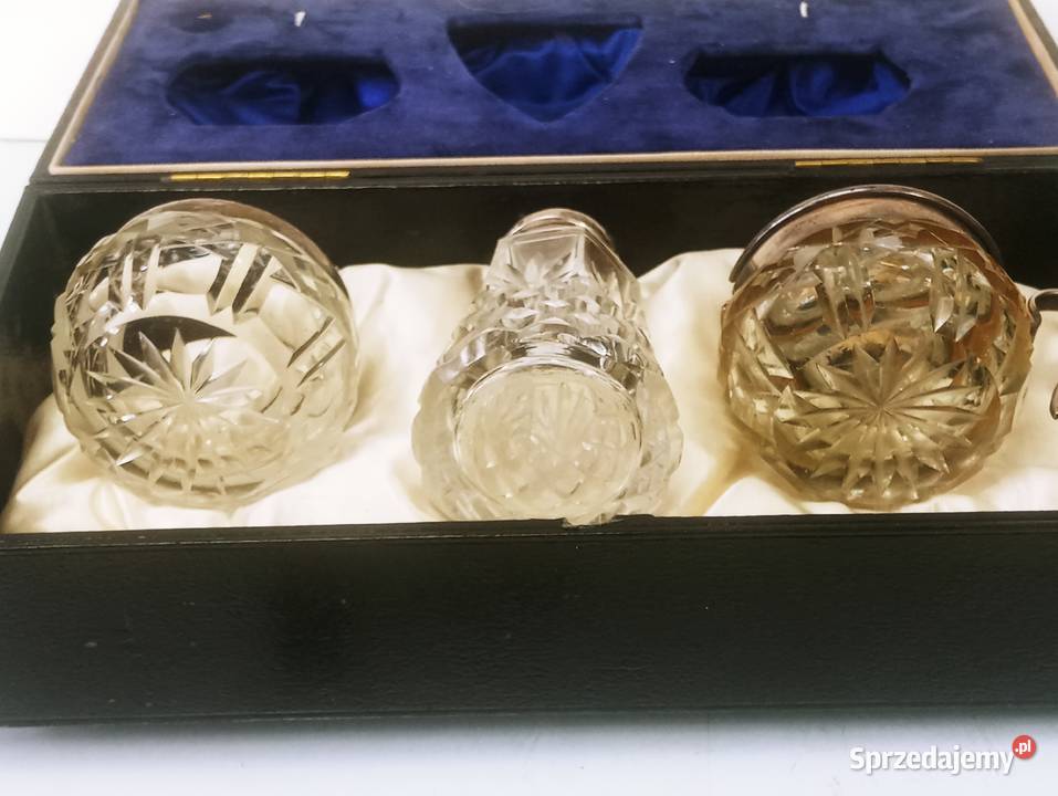 Srebro 925 Kryształ Anglia 925 Przyprawniki 6 Antyki